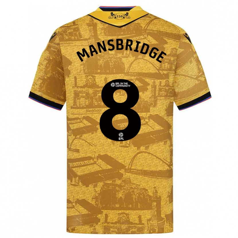 Danxen Mujer Camiseta Tyler Mansbridge #8 Oro Negro 2ª Equipación 2025/26 La Camisa