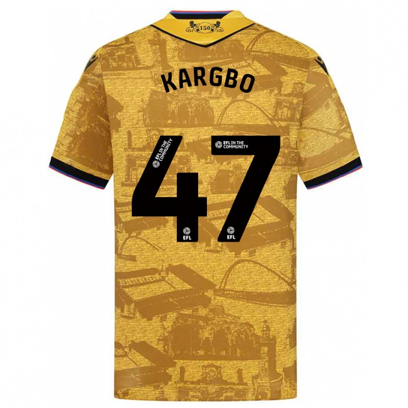 Danxen Mujer Camiseta Augustus Kargbo #47 Oro Negro 2ª Equipación 2025/26 La Camisa
