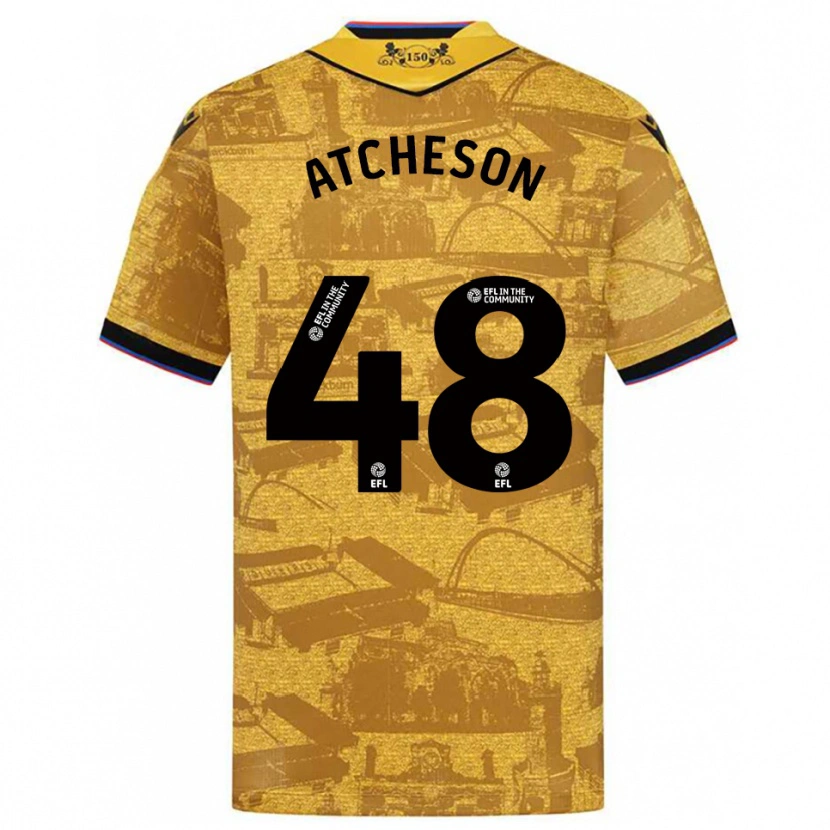 Danxen Mujer Camiseta Tom Atcheson #48 Oro Negro 2ª Equipación 2025/26 La Camisa