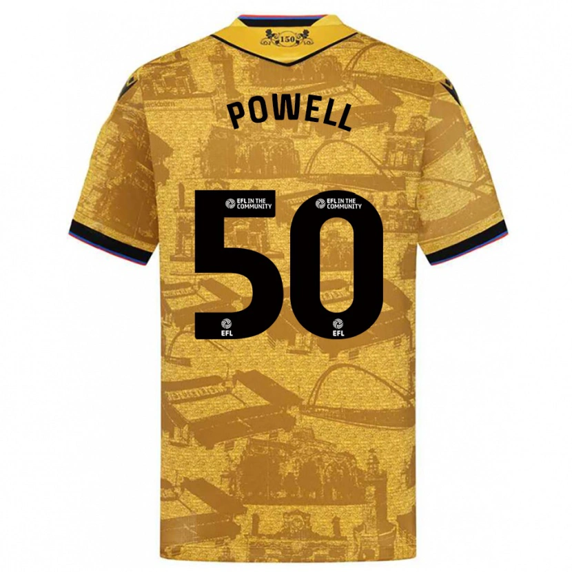 Danxen Mujer Camiseta Brandon Powell #50 Oro Negro 2ª Equipación 2025/26 La Camisa