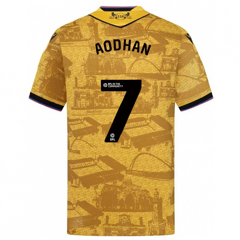Danxen Mujer Camiseta Aodhan Doherty #7 Oro Negro 2ª Equipación 2025/26 La Camisa