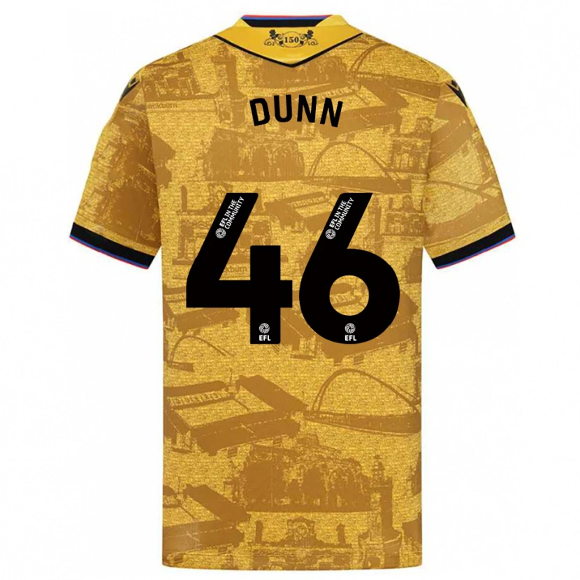 Danxen Mujer Camiseta Isaac Dunn #46 Oro Negro 2ª Equipación 2025/26 La Camisa