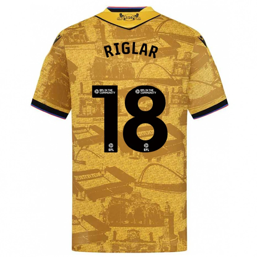 Danxen Mujer Camiseta Grace Riglar #18 Oro Negro 2ª Equipación 2025/26 La Camisa