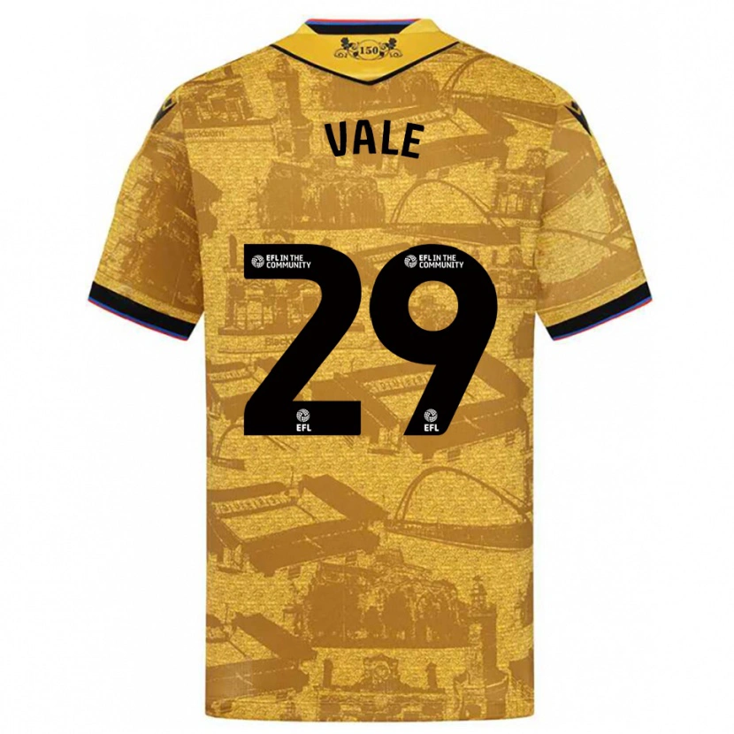 Danxen Mujer Camiseta Jack Vale #29 Oro Negro 2ª Equipación 2025/26 La Camisa