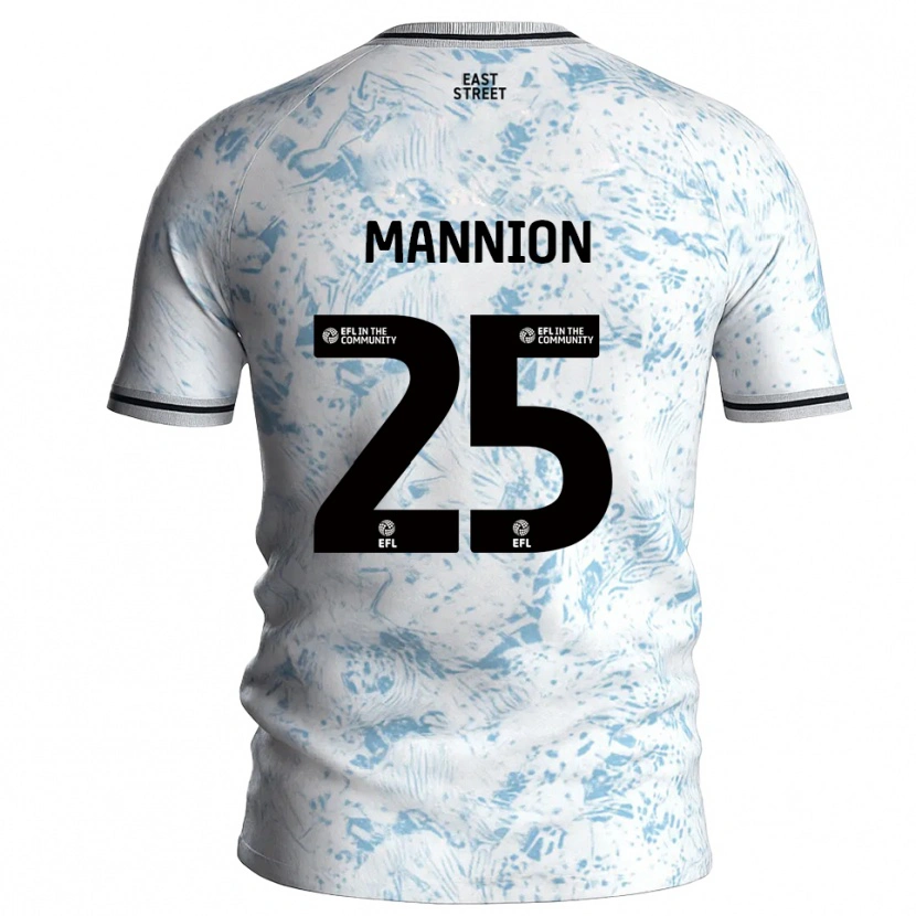 Danxen Mujer Camiseta Will Mannion #25 Blanco Azul Celeste 2ª Equipación 2025/26 La Camisa