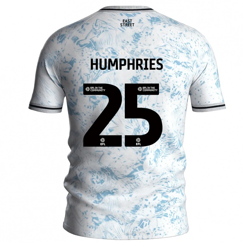 Danxen Mujer Camiseta Greta Humphries #25 Blanco Azul Celeste 2ª Equipación 2025/26 La Camisa