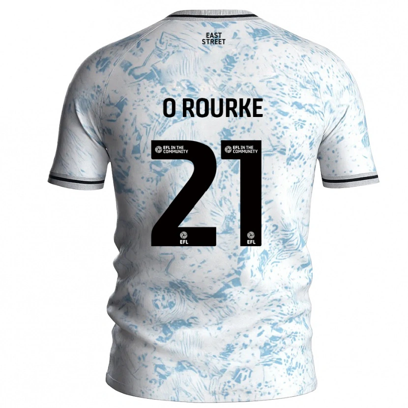 Danxen Mujer Camiseta Sophie O'rourke #21 Blanco Azul Celeste 2ª Equipación 2025/26 La Camisa