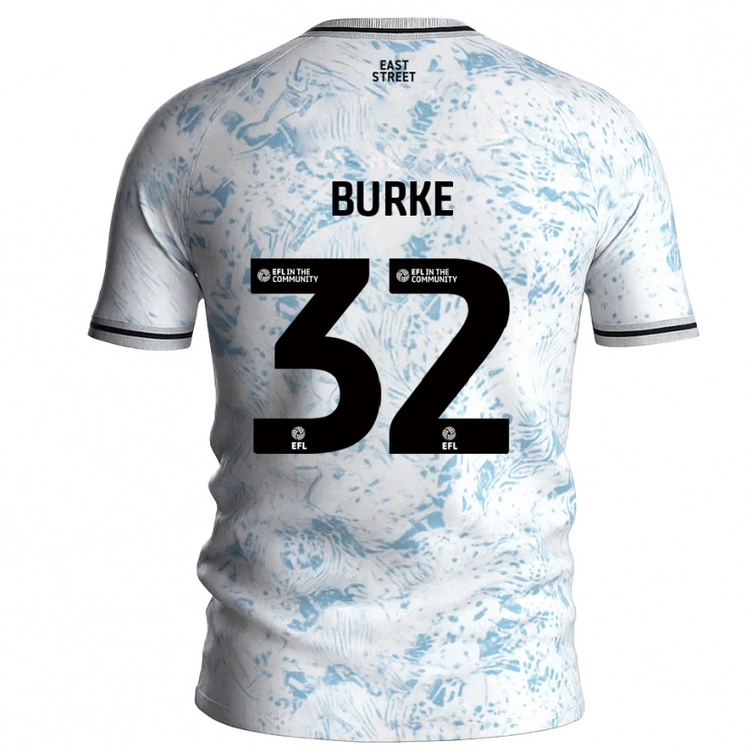 Danxen Mujer Camiseta Reece Burke #32 Blanco Azul Celeste 2ª Equipación 2025/26 La Camisa