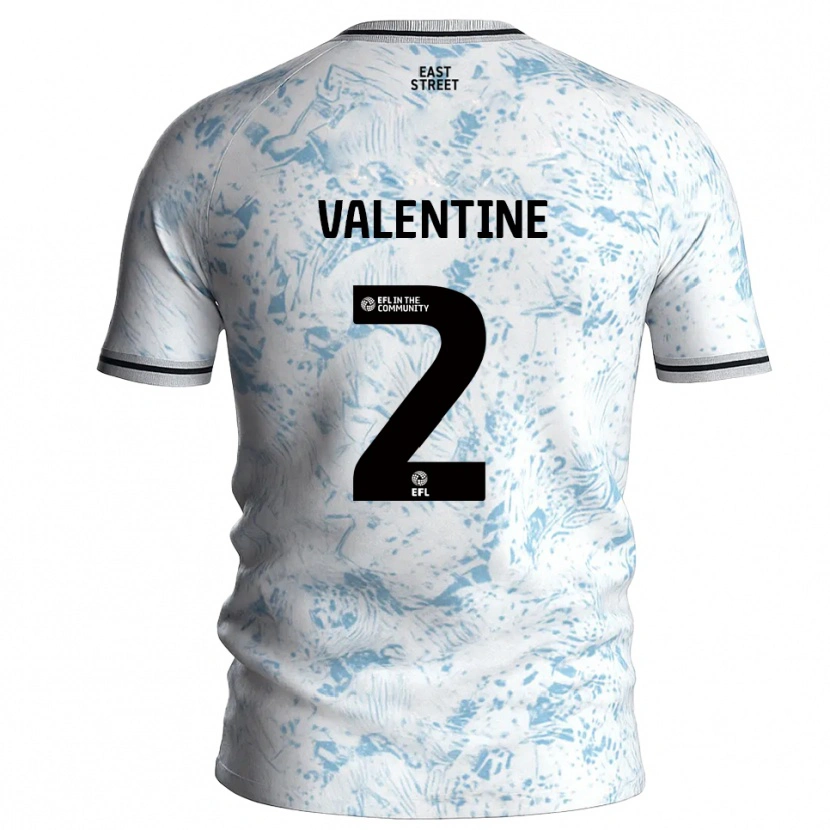 Danxen Mujer Camiseta Phoenix Valentine #2 Blanco Azul Celeste 2ª Equipación 2025/26 La Camisa