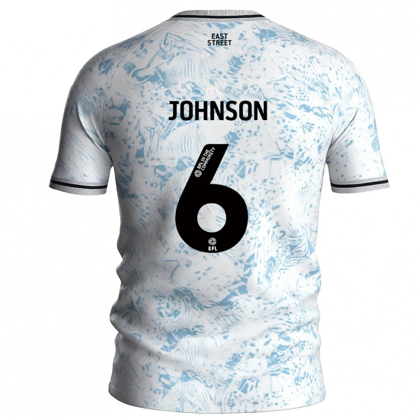 Danxen Mujer Camiseta Melissa Johnson #6 Blanco Azul Celeste 2ª Equipación 2025/26 La Camisa