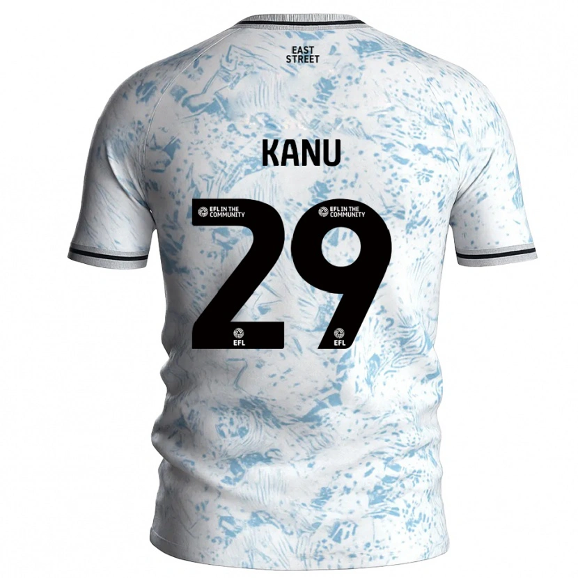 Danxen Mujer Camiseta Daniel Kanu #29 Blanco Azul Celeste 2ª Equipación 2025/26 La Camisa