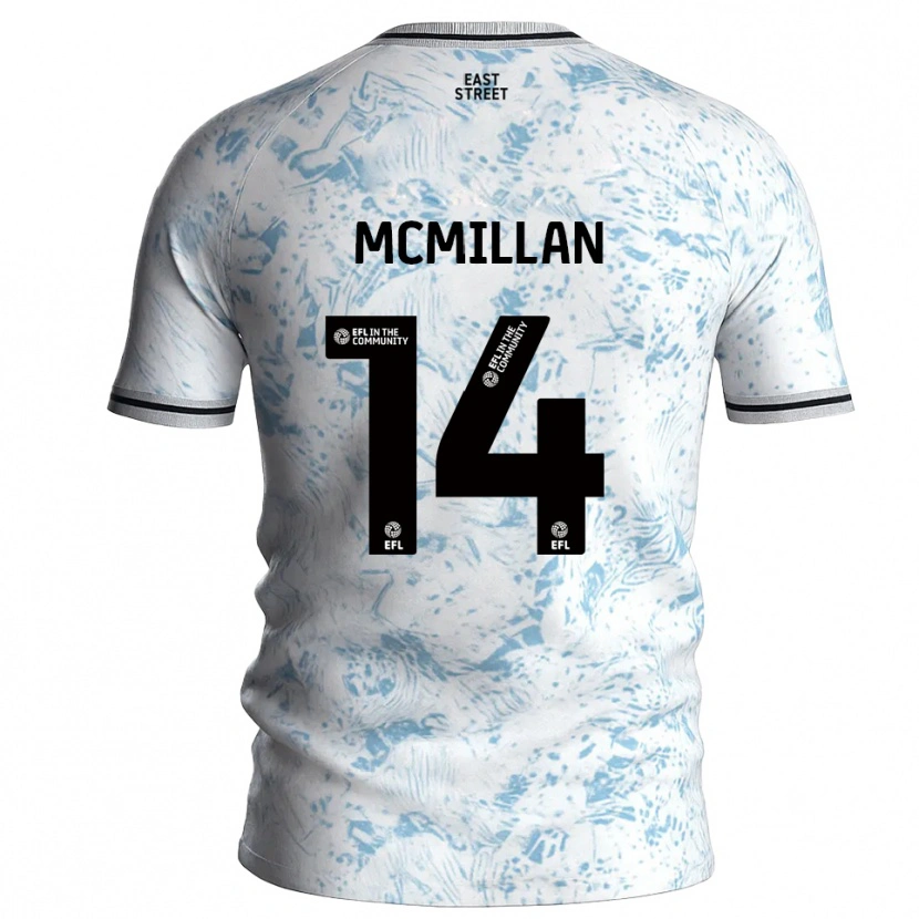 Danxen Mujer Camiseta Ellis Mcmillan #14 Blanco Azul Celeste 2ª Equipación 2025/26 La Camisa
