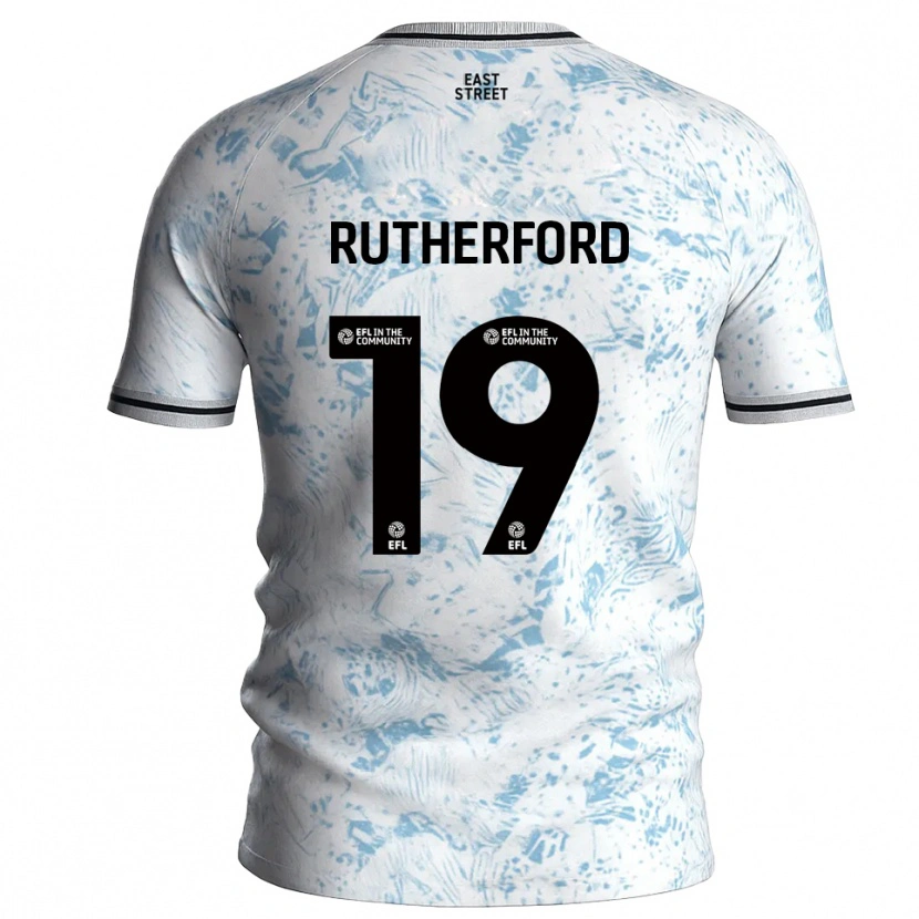 Danxen Mujer Camiseta Ella Rutherford #19 Blanco Azul Celeste 2ª Equipación 2025/26 La Camisa