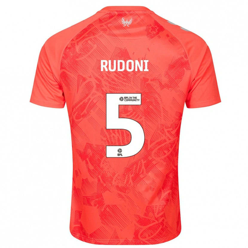 Danxen Mujer Camiseta Jack Rudoni #5 Naranja Blanco 2ª Equipación 2025/26 La Camisa