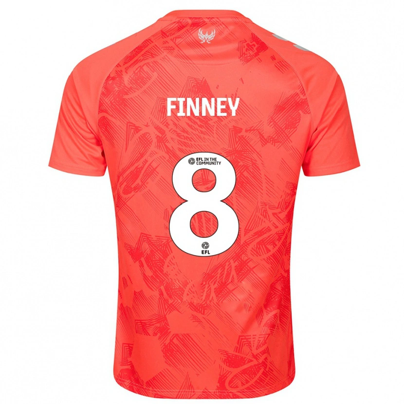 Danxen Mujer Camiseta Charlie Finney #8 Naranja Blanco 2ª Equipación 2025/26 La Camisa