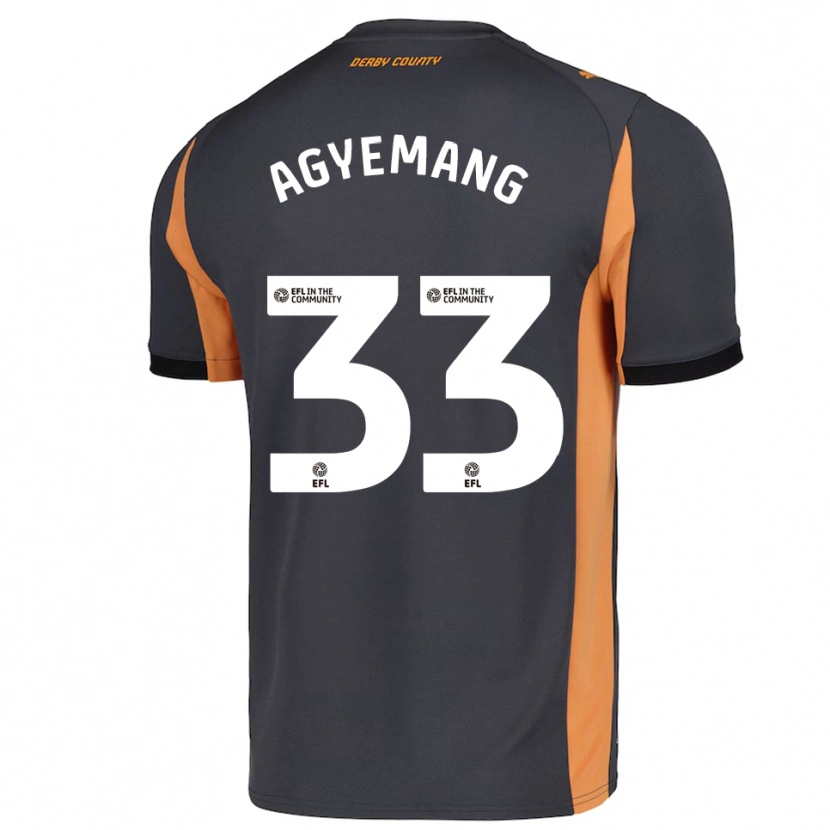 Danxen Mujer Camiseta Patrick Agyemang #33 Gris Naranja Negro 2ª Equipación 2025/26 La Camisa