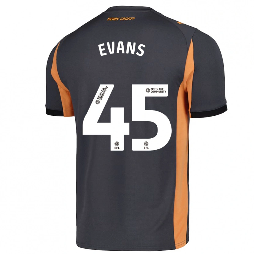 Danxen Mujer Camiseta Harry Evans #45 Gris Naranja Negro 2ª Equipación 2025/26 La Camisa