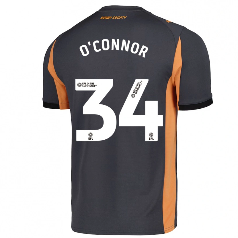 Danxen Mujer Camiseta Dolcie O'connor #34 Gris Naranja Negro 2ª Equipación 2025/26 La Camisa
