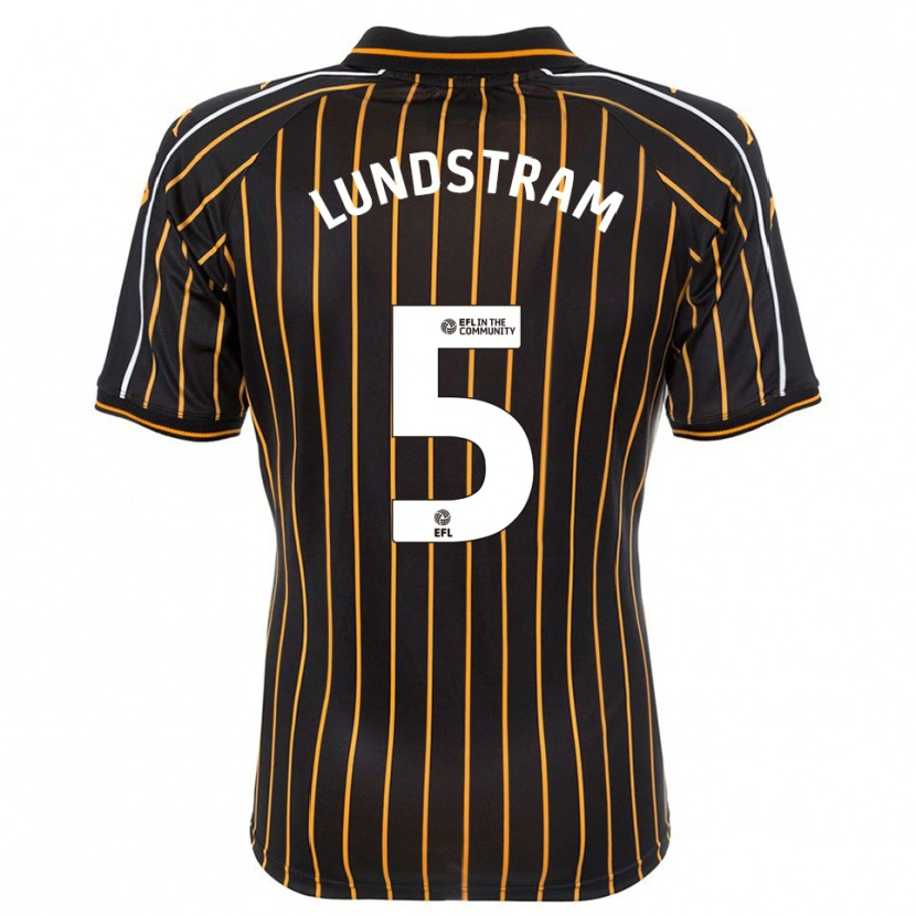 Danxen Mujer Camiseta John Lundstram #5 Blanco Negro 2ª Equipación 2025/26 La Camisa
