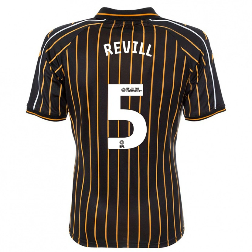 Danxen Mujer Camiseta Harry Revill #5 Blanco Negro 2ª Equipación 2025/26 La Camisa
