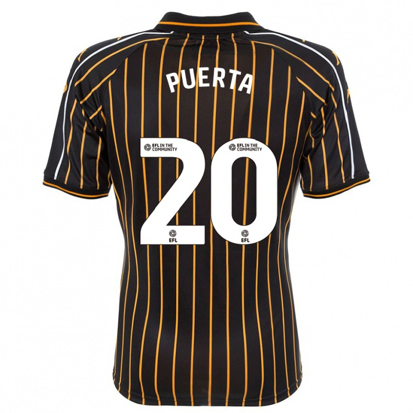 Danxen Mujer Camiseta Gustavo Puerta #20 Blanco Negro 2ª Equipación 2025/26 La Camisa