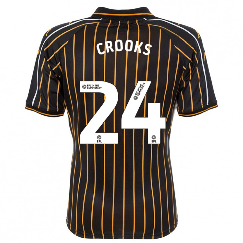 Danxen Mujer Camiseta Matt Crooks #24 Blanco Negro 2ª Equipación 2025/26 La Camisa