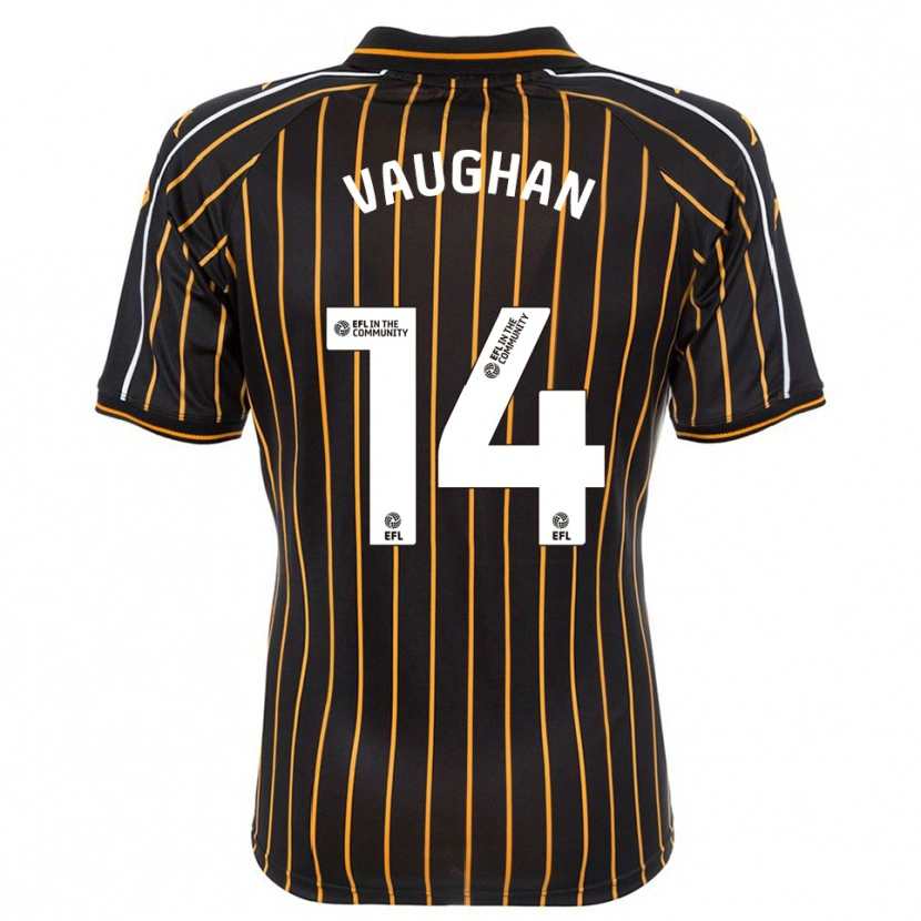 Danxen Mujer Camiseta Harry Vaughan #14 Blanco Negro 2ª Equipación 2025/26 La Camisa