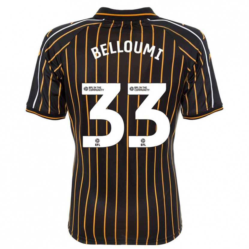 Danxen Mujer Camiseta Mohamed Belloumi #33 Blanco Negro 2ª Equipación 2025/26 La Camisa