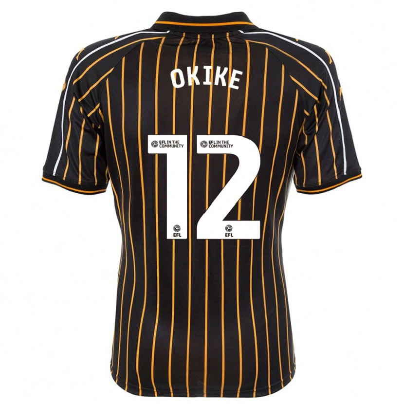 Danxen Mujer Camiseta Calvin Okike #12 Blanco Negro 2ª Equipación 2025/26 La Camisa