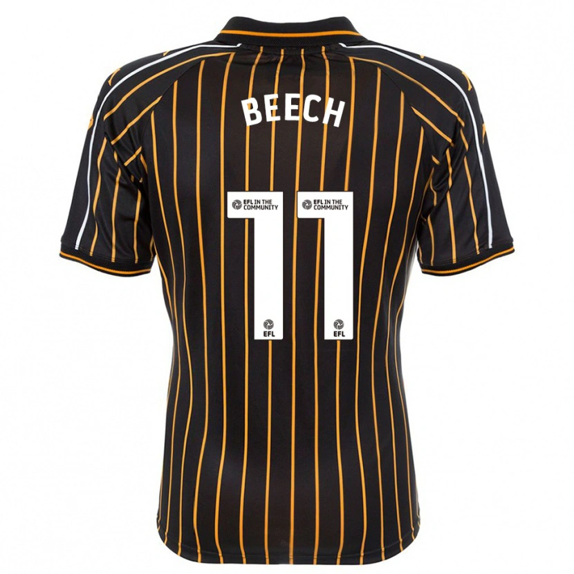 Danxen Mujer Camiseta Rebecca Beech #11 Blanco Negro 2ª Equipación 2025/26 La Camisa