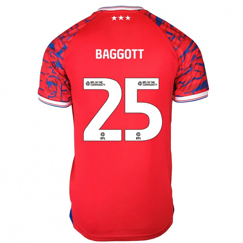 Danxen Mujer Camiseta Elkan Baggott #25 Rojo Azul 2ª Equipación 2025/26 La Camisa