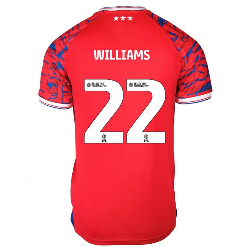 Danxen Mujer Camiseta Evie Williams #22 Rojo Azul 2ª Equipación 2025/26 La Camisa