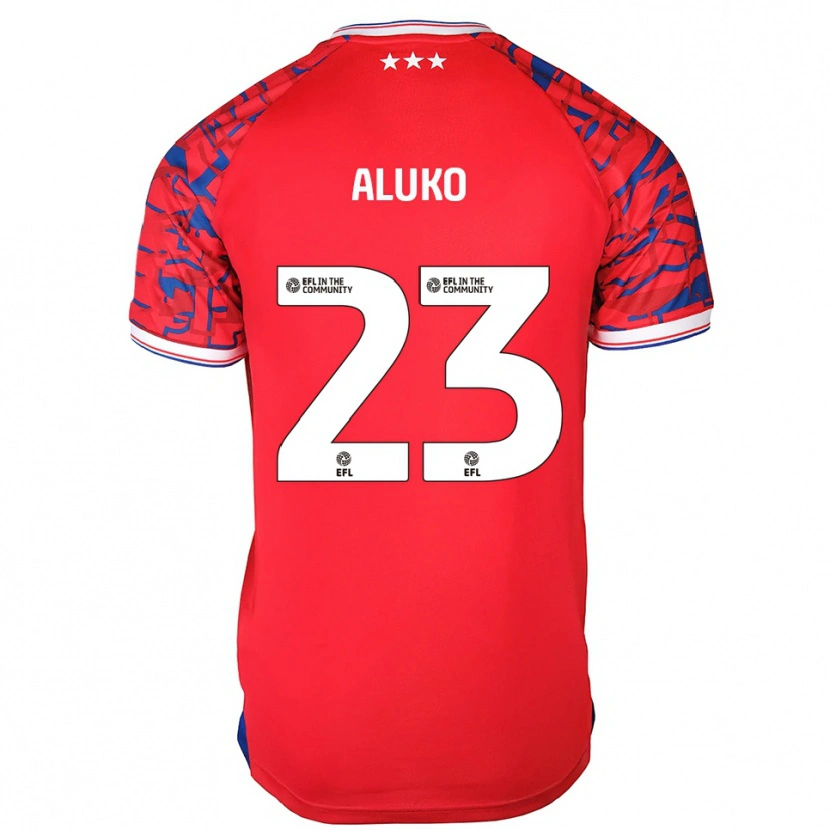 Danxen Mujer Camiseta Sone Aluko #23 Rojo Azul 2ª Equipación 2025/26 La Camisa