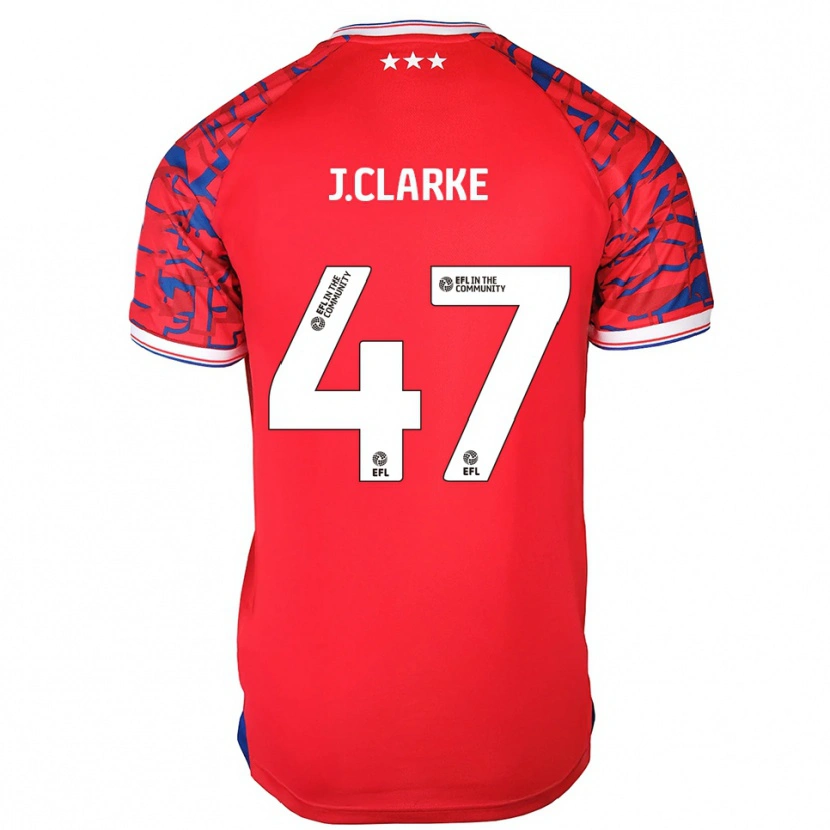 Danxen Mujer Camiseta Jack Clarke #47 Rojo Azul 2ª Equipación 2025/26 La Camisa