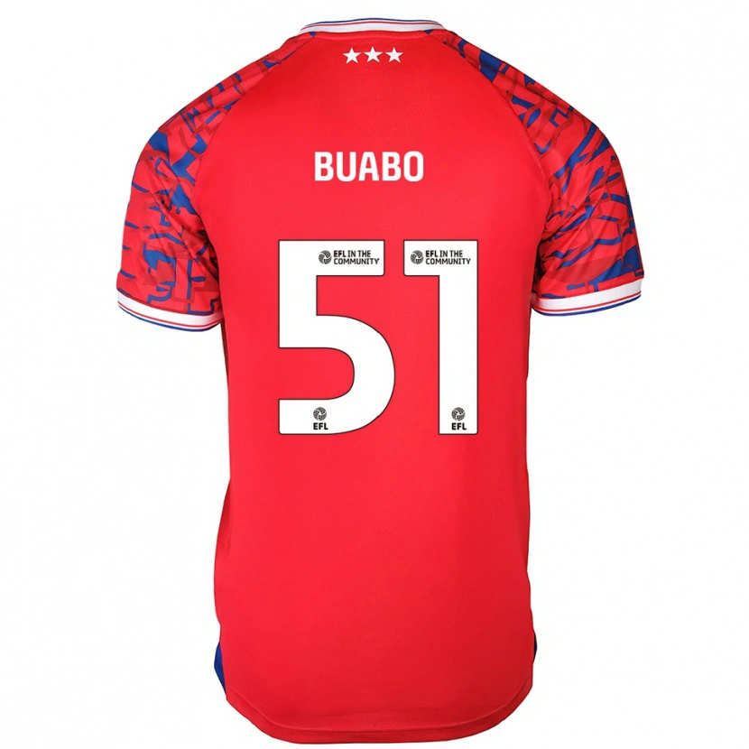 Danxen Mujer Camiseta Gerrard Buabo #51 Rojo Azul 2ª Equipación 2025/26 La Camisa