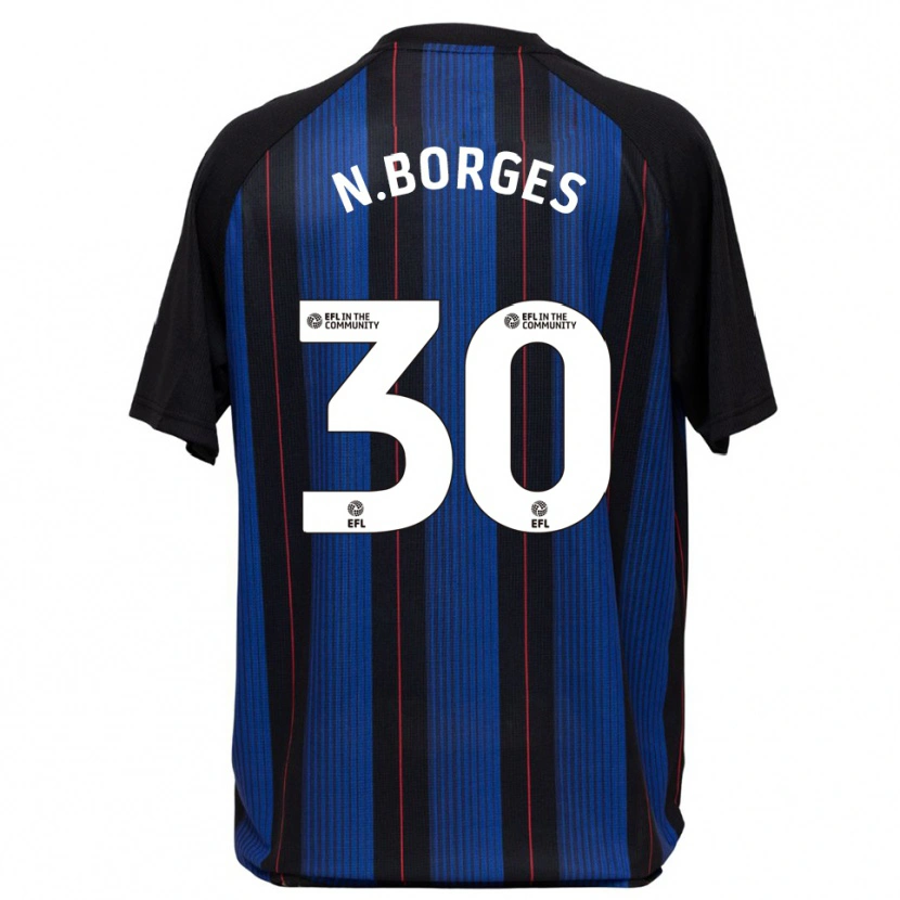 Danxen Mujer Camiseta Neto Borges #30 Azul Negro 2ª Equipación 2025/26 La Camisa