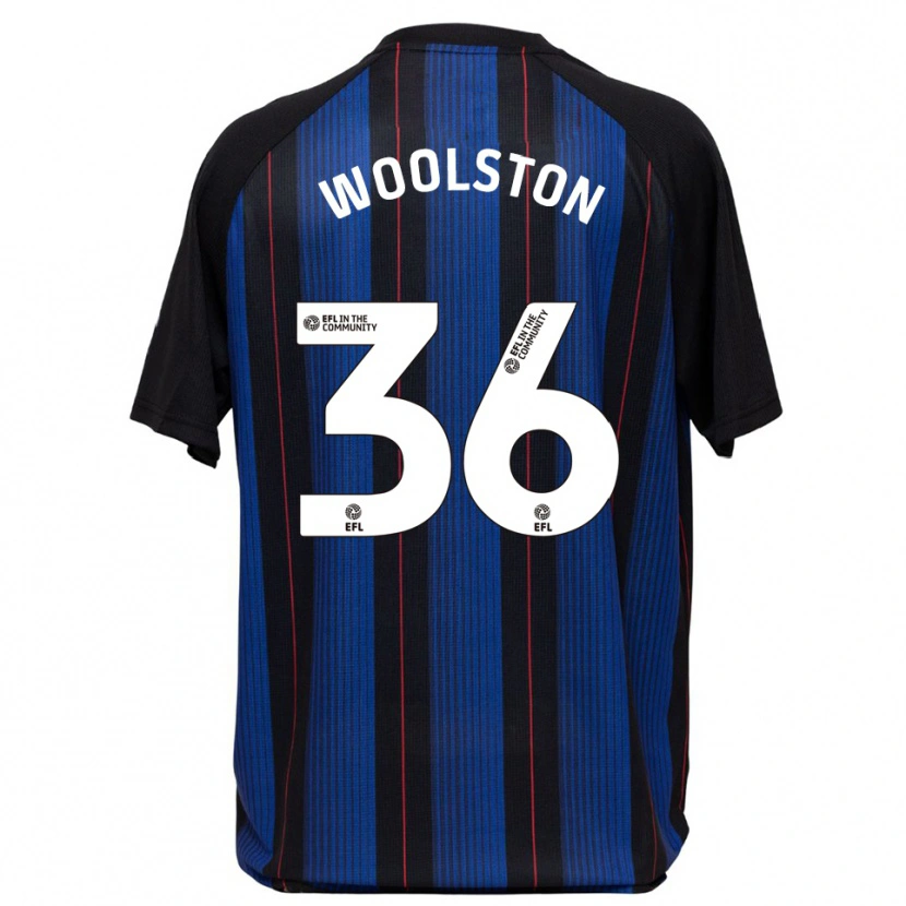 Danxen Mujer Camiseta Luke Woolston #36 Azul Negro 2ª Equipación 2025/26 La Camisa