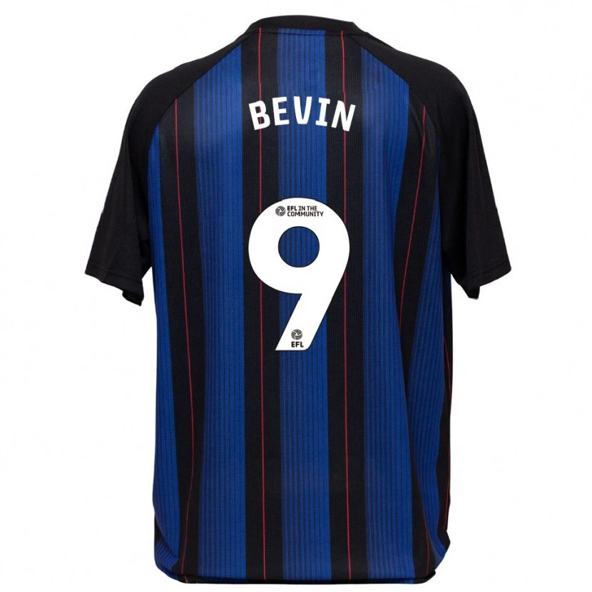 Danxen Mujer Camiseta Leandro Bevin #9 Azul Negro 2ª Equipación 2025/26 La Camisa