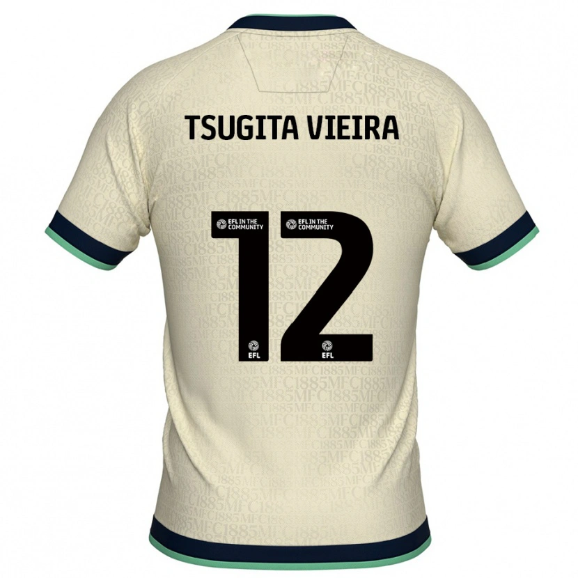 Danxen Mujer Camiseta Sacha Tsugita Vieira #12 Champán Azul Marino 2ª Equipación 2025/26 La Camisa