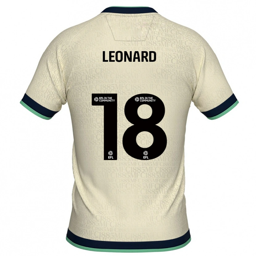 Danxen Mujer Camiseta Ryan Leonard #18 Champán Azul Marino 2ª Equipación 2025/26 La Camisa