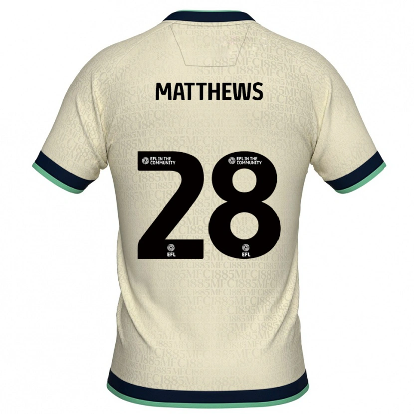 Danxen Mujer Camiseta Ajay Matthews #28 Champán Azul Marino 2ª Equipación 2025/26 La Camisa