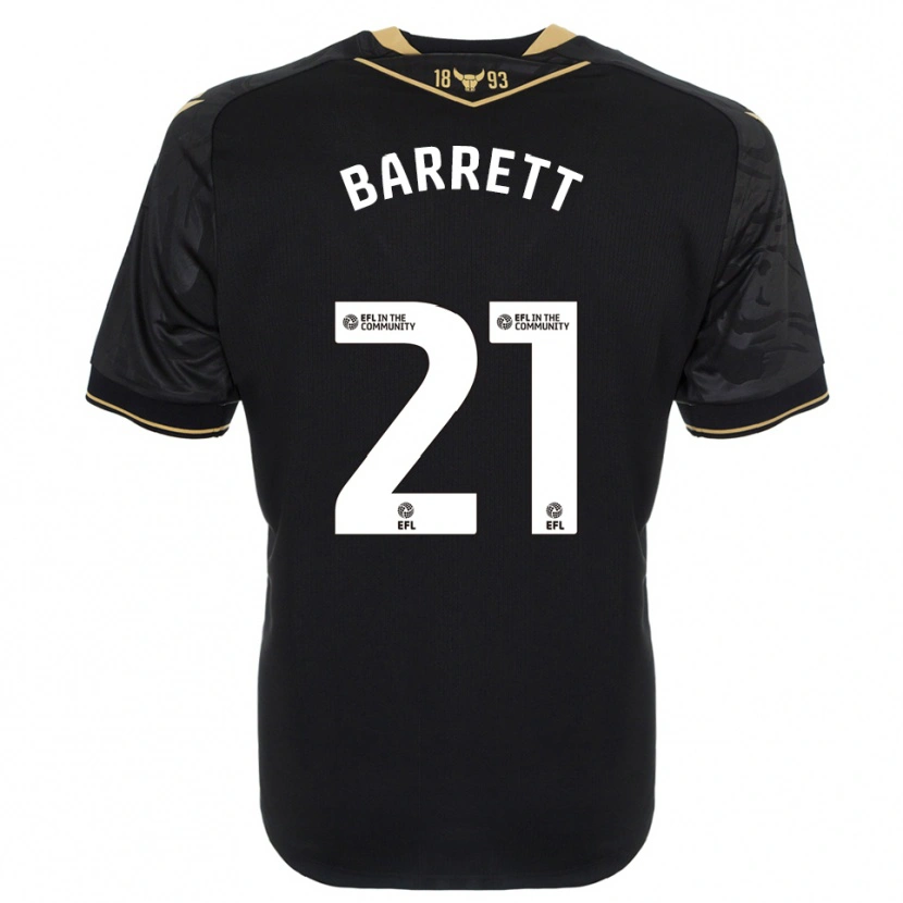 Danxen Mujer Camiseta Nicole Barrett #21 Negro Oro 2ª Equipación 2025/26 La Camisa