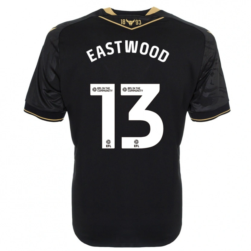 Danxen Mujer Camiseta Simon Eastwood #13 Negro Oro 2ª Equipación 2025/26 La Camisa