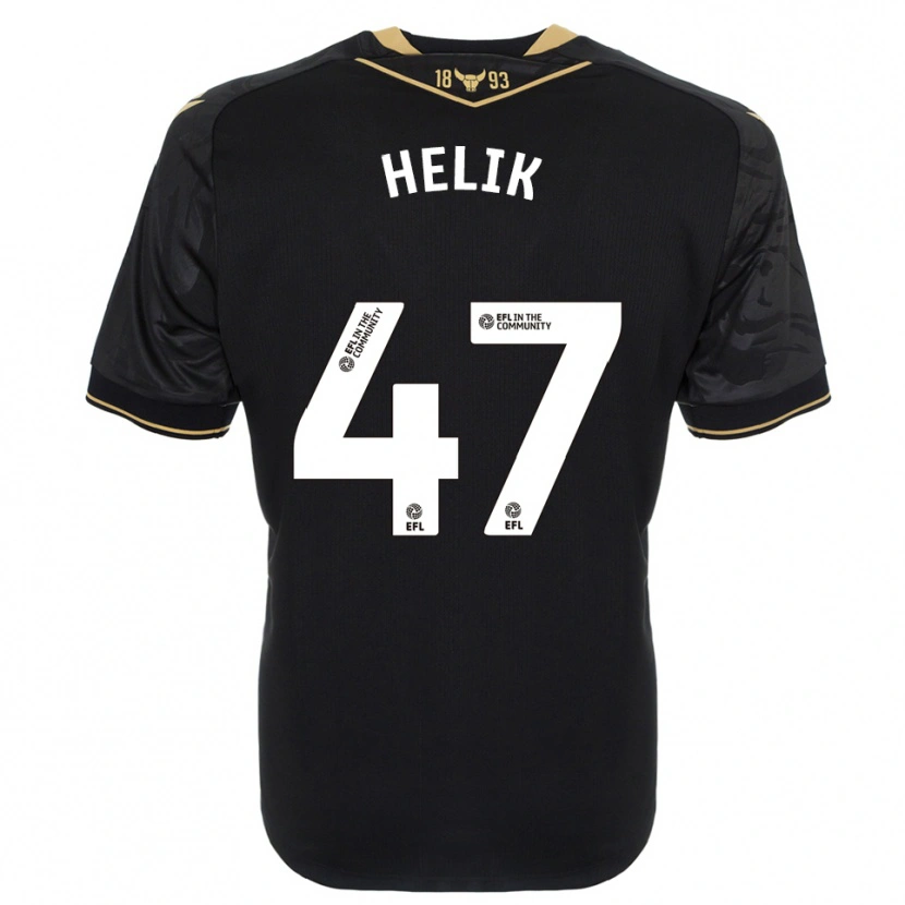 Danxen Mujer Camiseta Michal Helik #47 Negro Oro 2ª Equipación 2025/26 La Camisa