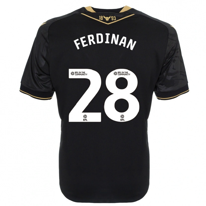 Danxen Mujer Camiseta Marselino Ferdinan #28 Negro Oro 2ª Equipación 2025/26 La Camisa
