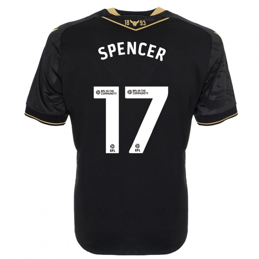 Danxen Mujer Camiseta Brodie Spencer #17 Negro Oro 2ª Equipación 2025/26 La Camisa