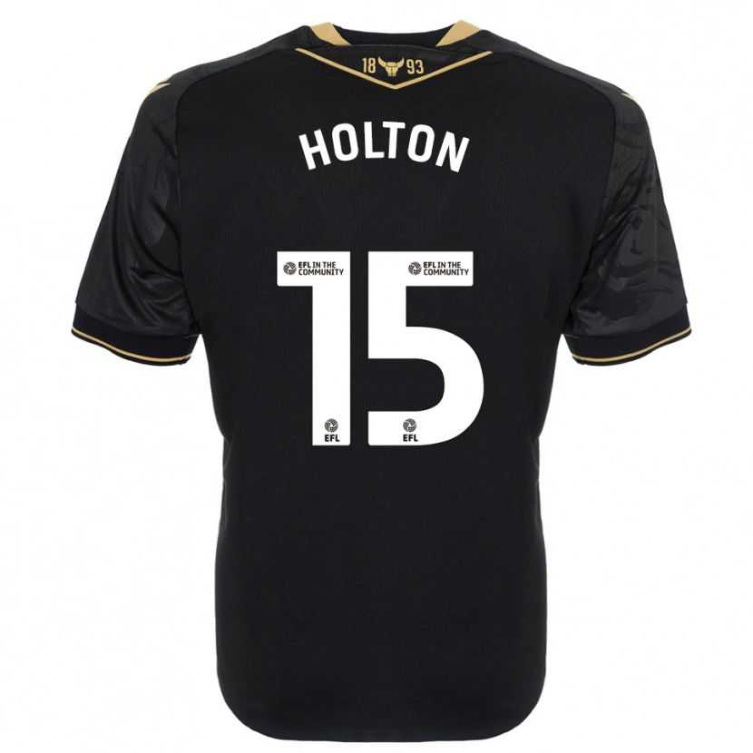 Danxen Mujer Camiseta Josh Holton #15 Negro Oro 2ª Equipación 2025/26 La Camisa