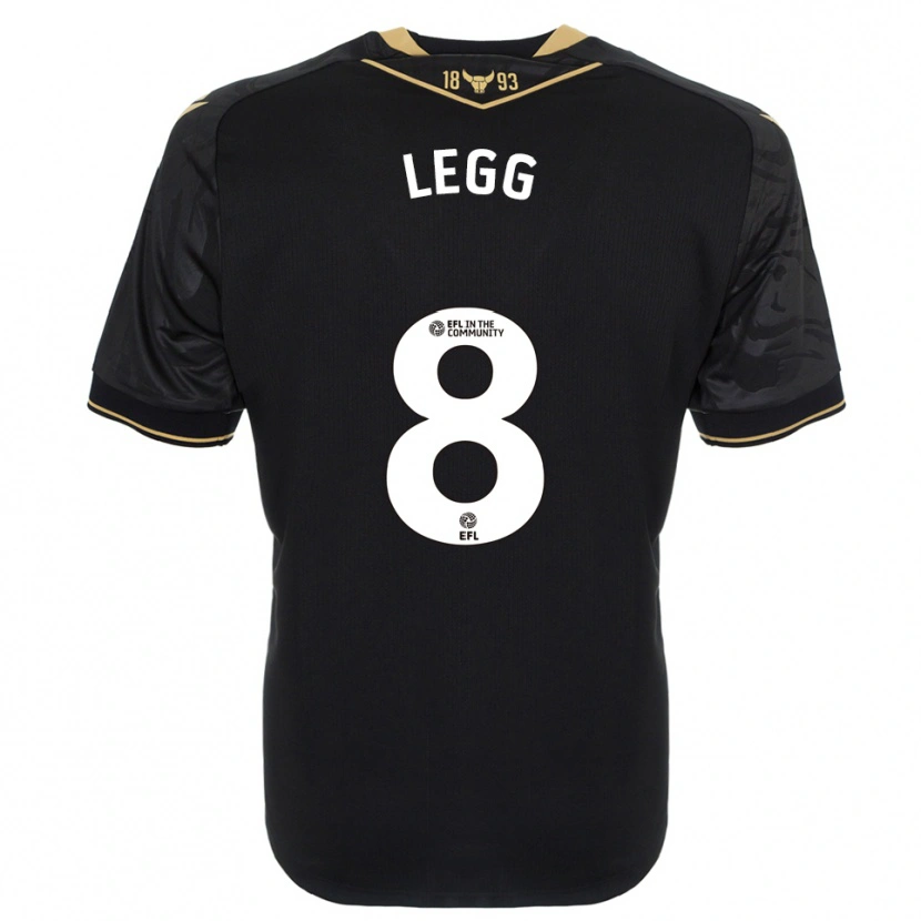 Danxen Mujer Camiseta Jenna Legg #8 Negro Oro 2ª Equipación 2025/26 La Camisa