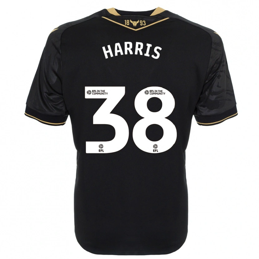 Danxen Mujer Camiseta Luke Harris #38 Negro Oro 2ª Equipación 2025/26 La Camisa