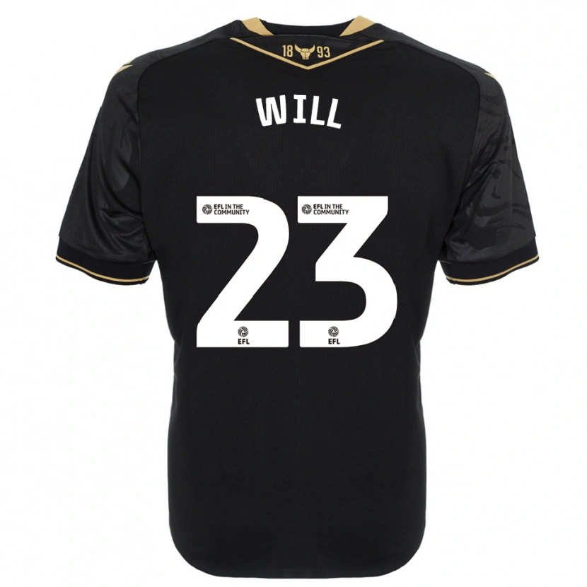 Danxen Mujer Camiseta Merrick Will #23 Negro Oro 2ª Equipación 2025/26 La Camisa